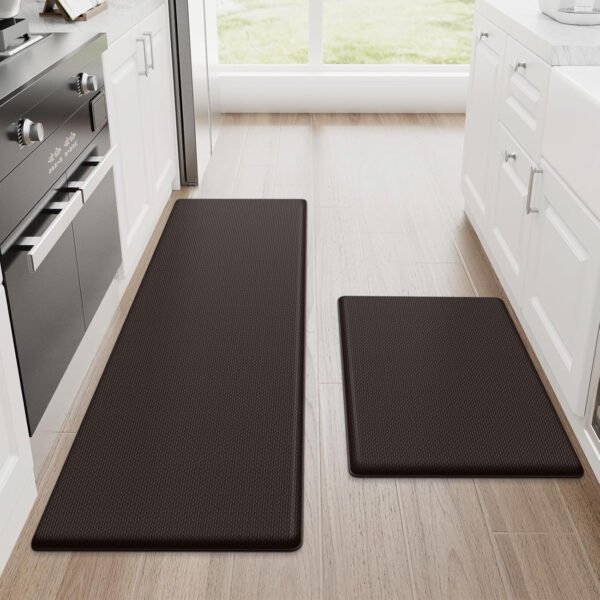 StepRite Tapetes de cocina, 2 tapetes acolchados, antifatiga, para piso, de escritorio, antideslizante, impermeables, oficina, alfombras de 17.3 x 30 pulgadas + 17.3 x 47 pulgadas, negro - Imagen 47