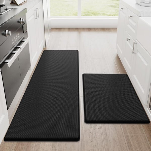 StepRite Tapetes de cocina, 2 tapetes acolchados, antifatiga, para piso, de escritorio, antideslizante, impermeables, oficina, alfombras de 17.3 x 30 pulgadas + 17.3 x 47 pulgadas, negro - Imagen 49