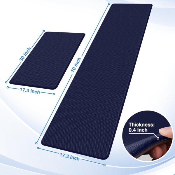 StepRite Tapetes de cocina, 2 tapetes acolchados, antifatiga, para piso, de escritorio, antideslizante, impermeables, oficina, alfombras de 17.3 x 30 pulgadas + 17.3 x 47 pulgadas, negro - Imagen 54