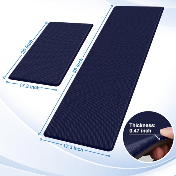 StepRite Tapetes de cocina, 2 tapetes acolchados, antifatiga, para piso, de escritorio, antideslizante, impermeables, oficina, alfombras de 17.3 x 30 pulgadas + 17.3 x 47 pulgadas, negro - Imagen 70