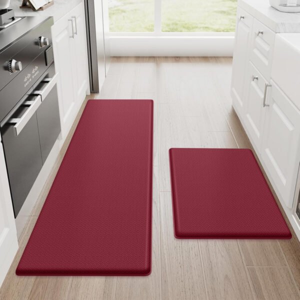 StepRite Tapetes de cocina, 2 tapetes acolchados, antifatiga, para piso, de escritorio, antideslizante, impermeables, oficina, alfombras de 17.3 x 30 pulgadas + 17.3 x 47 pulgadas, negro - Imagen 77