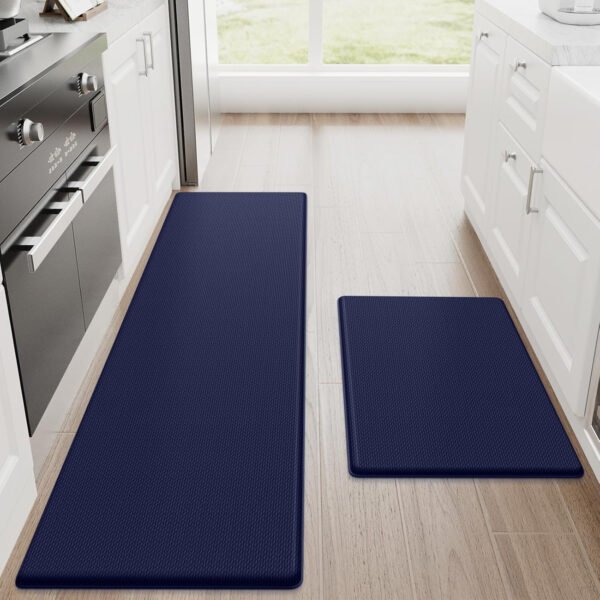 StepRite Tapetes de cocina, 2 tapetes acolchados, antifatiga, para piso, de escritorio, antideslizante, impermeables, oficina, alfombras de 17.3 x 30 pulgadas + 17.3 x 47 pulgadas, negro - Imagen 85