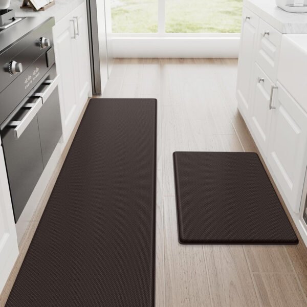 StepRite Tapetes de cocina, 2 tapetes acolchados, antifatiga, para piso, de escritorio, antideslizante, impermeables, oficina, alfombras de 17.3 x 30 pulgadas + 17.3 x 47 pulgadas, negro - Imagen 100