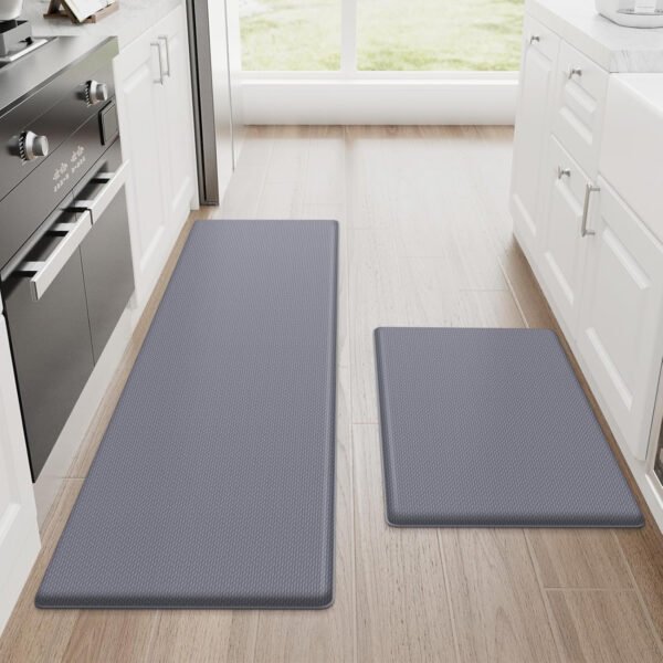 StepRite Tapetes de cocina, 2 tapetes acolchados, antifatiga, para piso, de escritorio, antideslizante, impermeables, oficina, alfombras de 17.3 x 30 pulgadas + 17.3 x 47 pulgadas, negro - Imagen 102