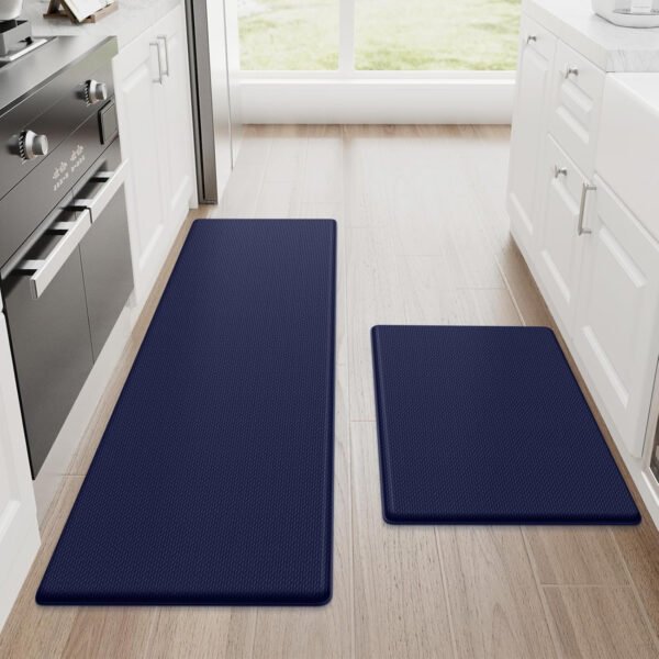 StepRite Tapetes de cocina, 2 tapetes acolchados, antifatiga, para piso, de escritorio, antideslizante, impermeables, oficina, alfombras de 17.3 x 30 pulgadas + 17.3 x 47 pulgadas, negro - Imagen 113