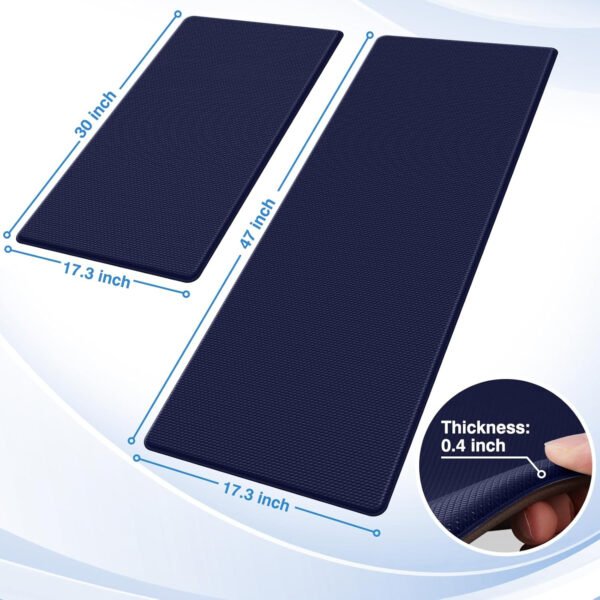 StepRite Tapetes de cocina, 2 tapetes acolchados, antifatiga, para piso, de escritorio, antideslizante, impermeables, oficina, alfombras de 17.3 x 30 pulgadas + 17.3 x 47 pulgadas, negro - Imagen 114