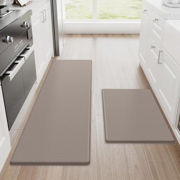 StepRite Tapetes de cocina, 2 tapetes acolchados, antifatiga, para piso, de escritorio, antideslizante, impermeables, oficina, alfombras de 17.3 x 30 pulgadas + 17.3 x 47 pulgadas, negro - Imagen 115