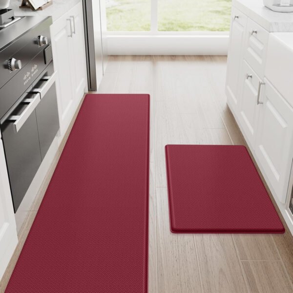 StepRite Tapetes de cocina, 2 tapetes acolchados, antifatiga, para piso, de escritorio, antideslizante, impermeables, oficina, alfombras de 17.3 x 30 pulgadas + 17.3 x 47 pulgadas, negro - Imagen 117