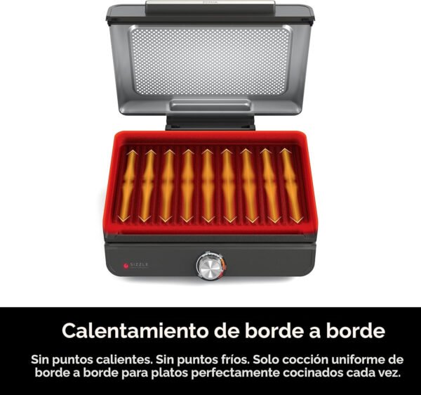 Ninja Plancha y parrilla de interior, 14 pulgadas, parrilla eléctrica, para bistec, hamburguesas, salmón, verduras y más, plancha para panqueques, antiadherente, apta para lavavajillas, 500F, cocción - Imagen 6