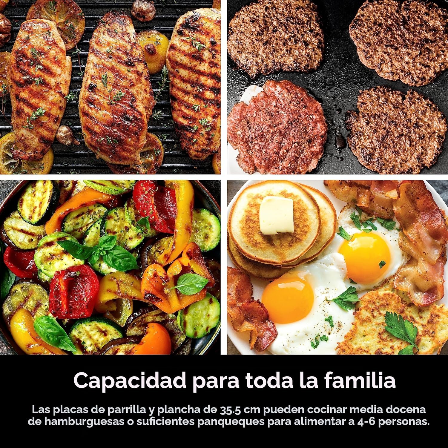 Ninja Plancha y parrilla de interior, 14 pulgadas, parrilla eléctrica, para bistec, hamburguesas, salmón, verduras y más, plancha para panqueques, antiadherente, apta para lavavajillas, 500F, cocción - Imagen 7