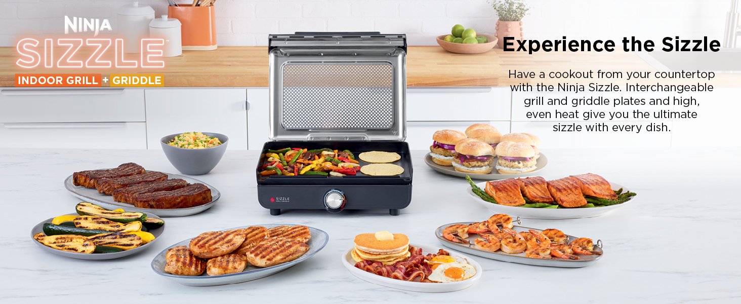 Ninja Sizzle. Interchangeable grill and griddle plates