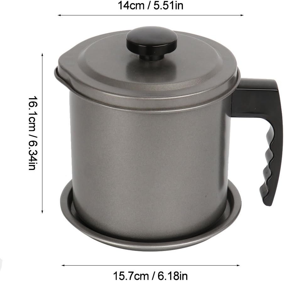 Cambom Contenedor de grasa de tocino con colador de malla fina, 1.3 l/casi 6 tazas completas, lata de aceite de cocina de hierro con bandeja extraíble para almacenamiento de grasa de cocina - Imagen 29
