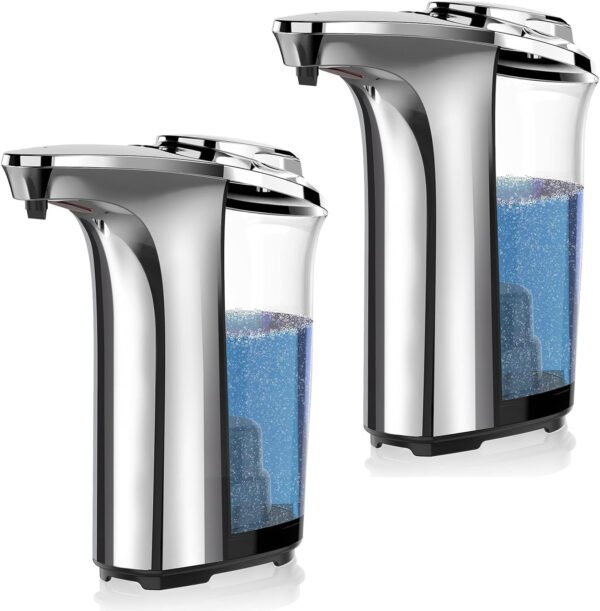 Dispensador automático de jabón, dispensador de jabón para platos sin contacto de 17 oz/16.9 fl oz con sensor infrarrojo, 5 niveles de jabón ajustables, dispensador de líquido para baño y - Imagen 9