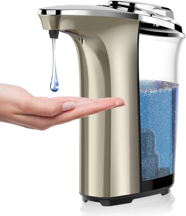 Dispensador automático de jabón, dispensador de jabón para platos sin contacto de 17 oz/16.9 fl oz con sensor infrarrojo, 5 niveles de jabón ajustables, dispensador de líquido para baño y - Imagen 10