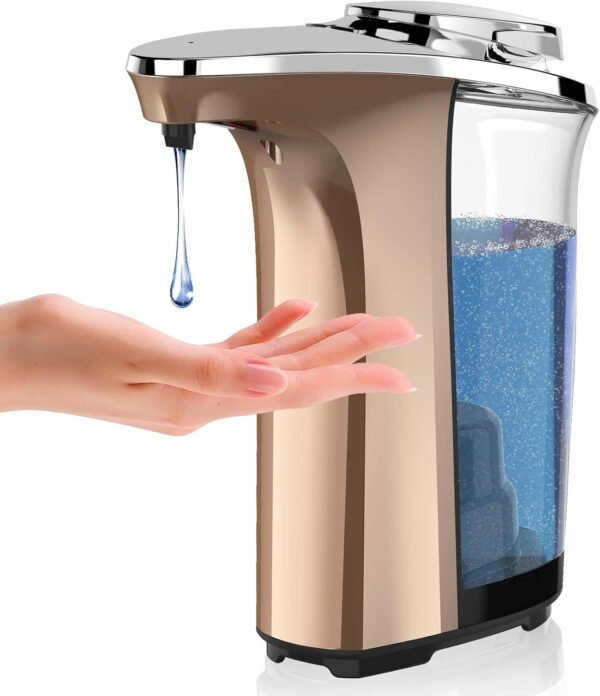 Dispensador automático de jabón, dispensador de jabón para platos sin contacto de 17 oz/16.9 fl oz con sensor infrarrojo, 5 niveles de jabón ajustables, dispensador de líquido para baño y - Imagen 18
