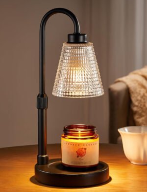 Innqoo Lámpara calentadora de velas con temporizador, calentador de velas regulable para velas de tarro, calentador de cera ajustable en altura, regalos de cumpleaños para mujeres, mamá, regalos de
