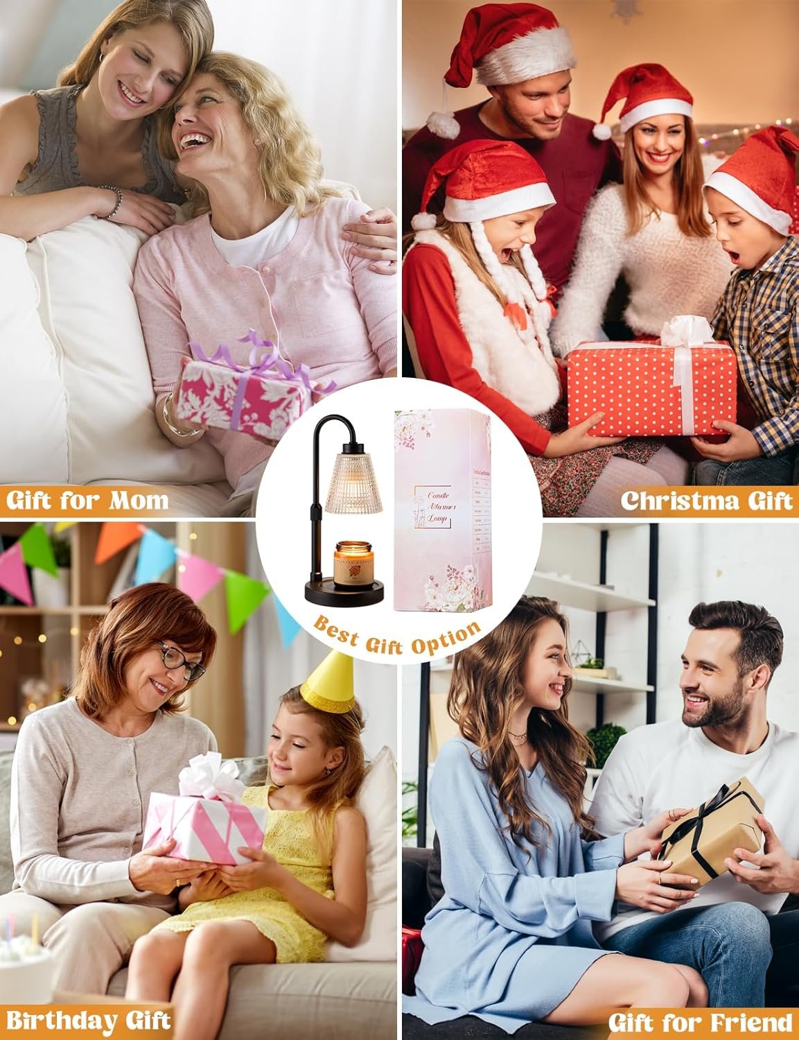 Innqoo Lámpara calentadora de velas con temporizador, calentador de velas regulable para velas de tarro, calentador de cera ajustable en altura, regalos de cumpleaños para mujeres, mamá, regalos de - Imagen 7