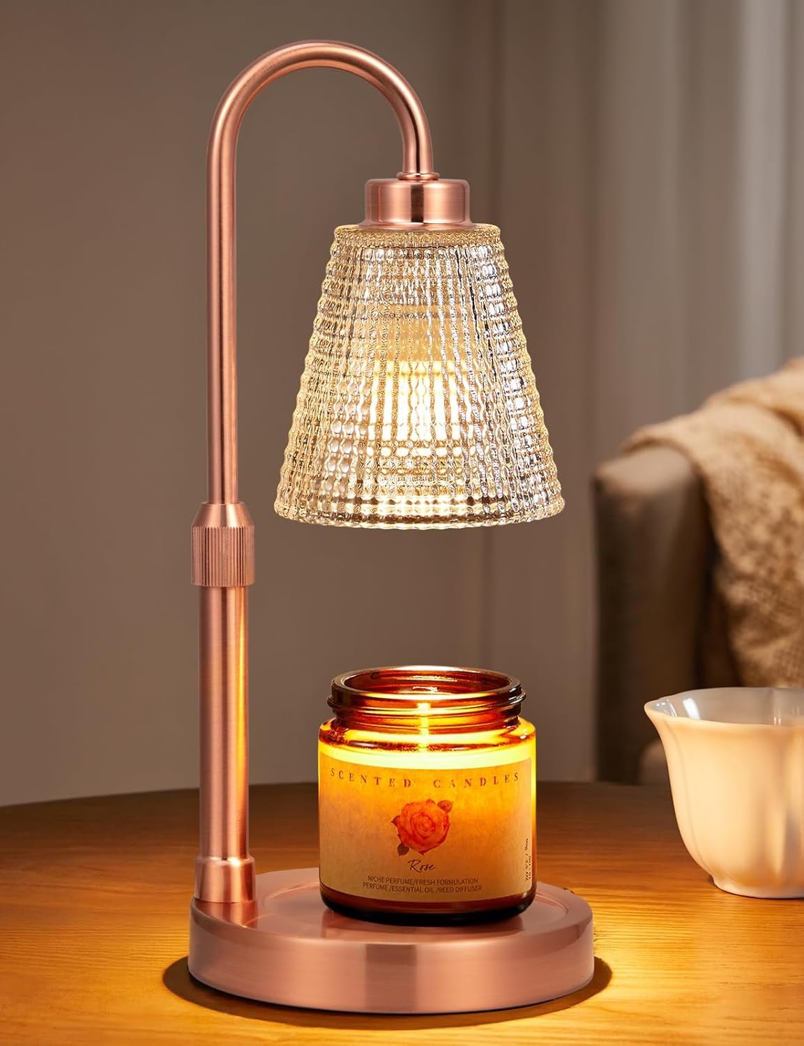 Innqoo Lámpara calentadora de velas con temporizador, calentador de velas regulable para velas de tarro, calentador de cera ajustable en altura, regalos de cumpleaños para mujeres, mamá, regalos de - Imagen 9