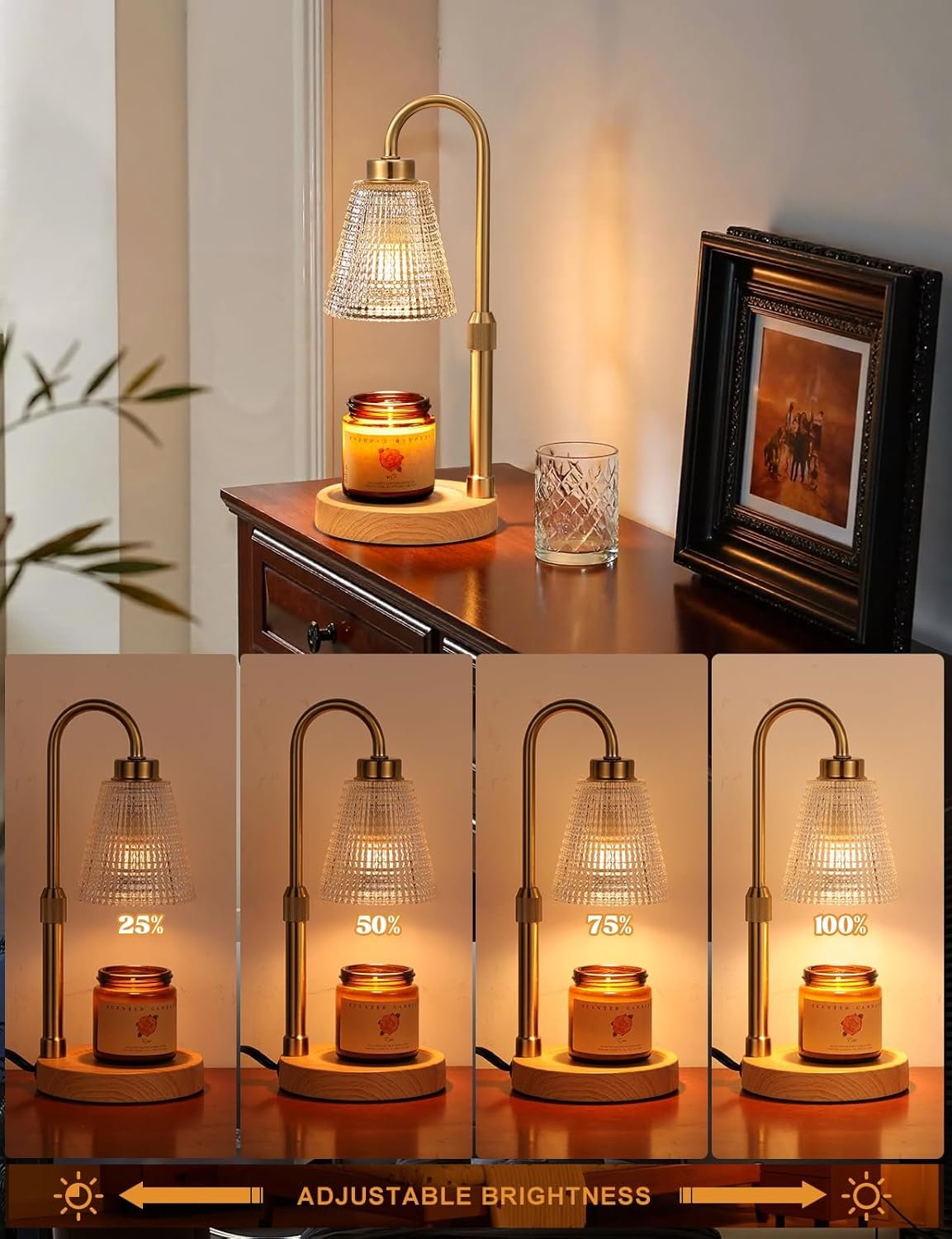 Innqoo Lámpara calentadora de velas con temporizador, calentador de velas regulable para velas de tarro, calentador de cera ajustable en altura, regalos de cumpleaños para mujeres, mamá, regalos de - Imagen 25