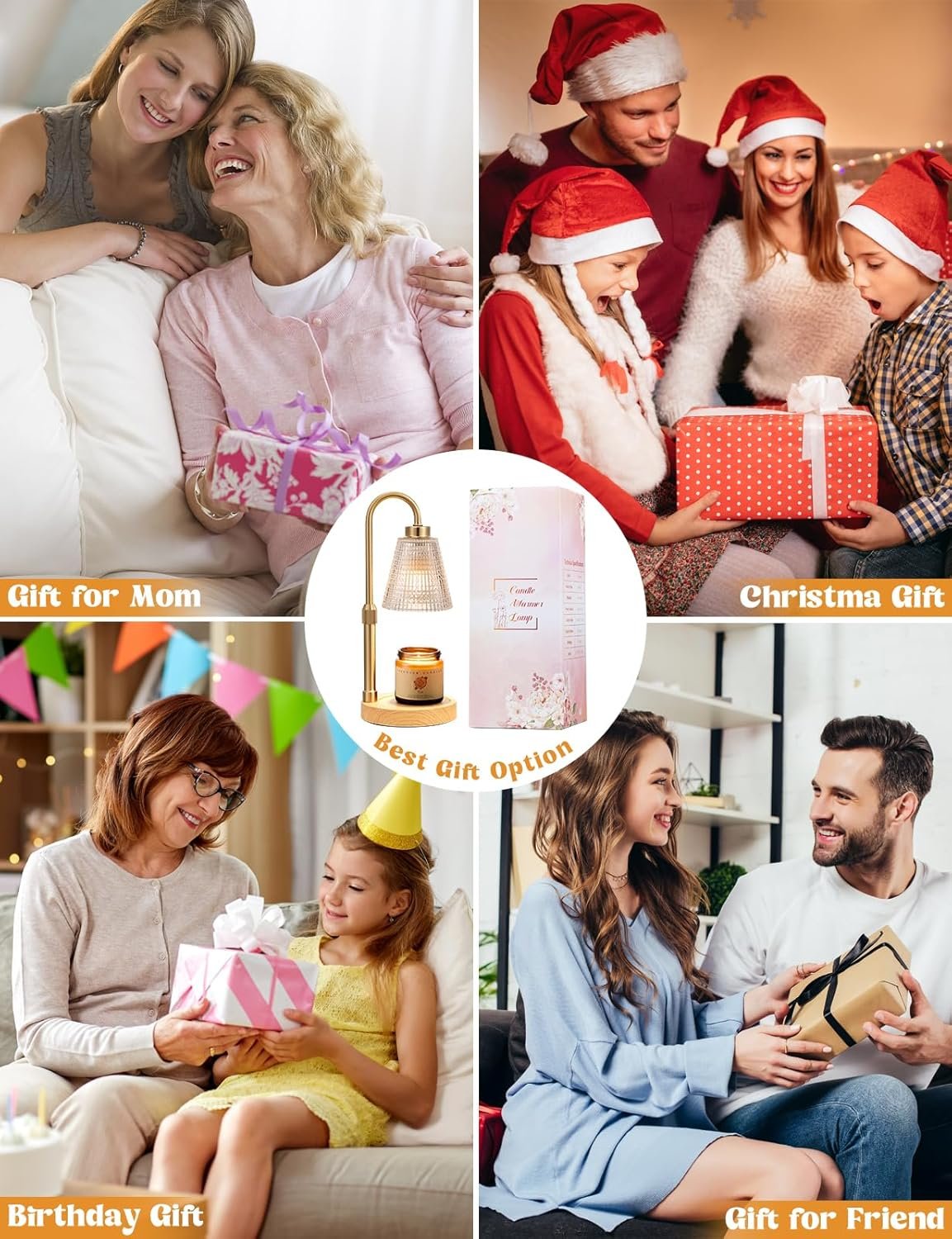 Innqoo Lámpara calentadora de velas con temporizador, calentador de velas regulable para velas de tarro, calentador de cera ajustable en altura, regalos de cumpleaños para mujeres, mamá, regalos de - Imagen 29