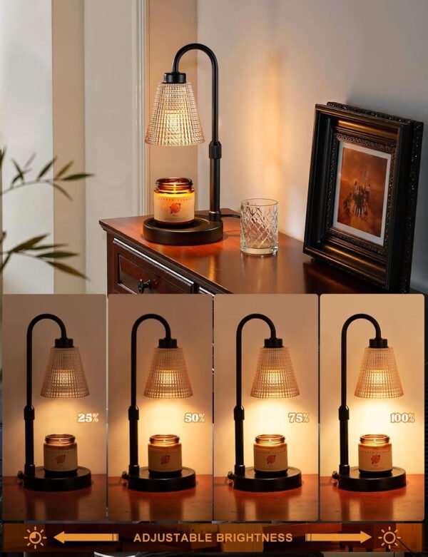 Innqoo Lámpara calentadora de velas con temporizador, calentador de velas regulable para velas de tarro, calentador de cera ajustable en altura, regalos de cumpleaños para mujeres, mamá, regalos de - Imagen 32