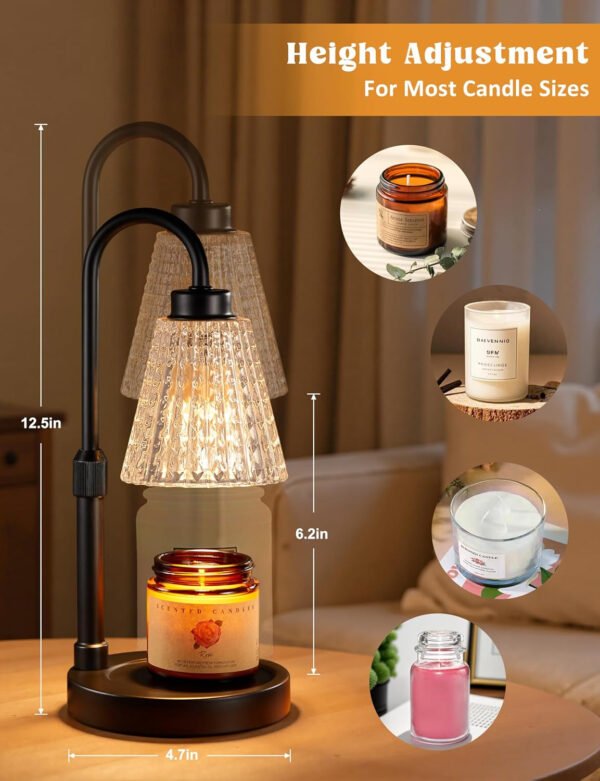 Innqoo Lámpara calentadora de velas con temporizador, calentador de velas regulable para velas de tarro, calentador de cera ajustable en altura, regalos de cumpleaños para mujeres, mamá, regalos de - Imagen 40