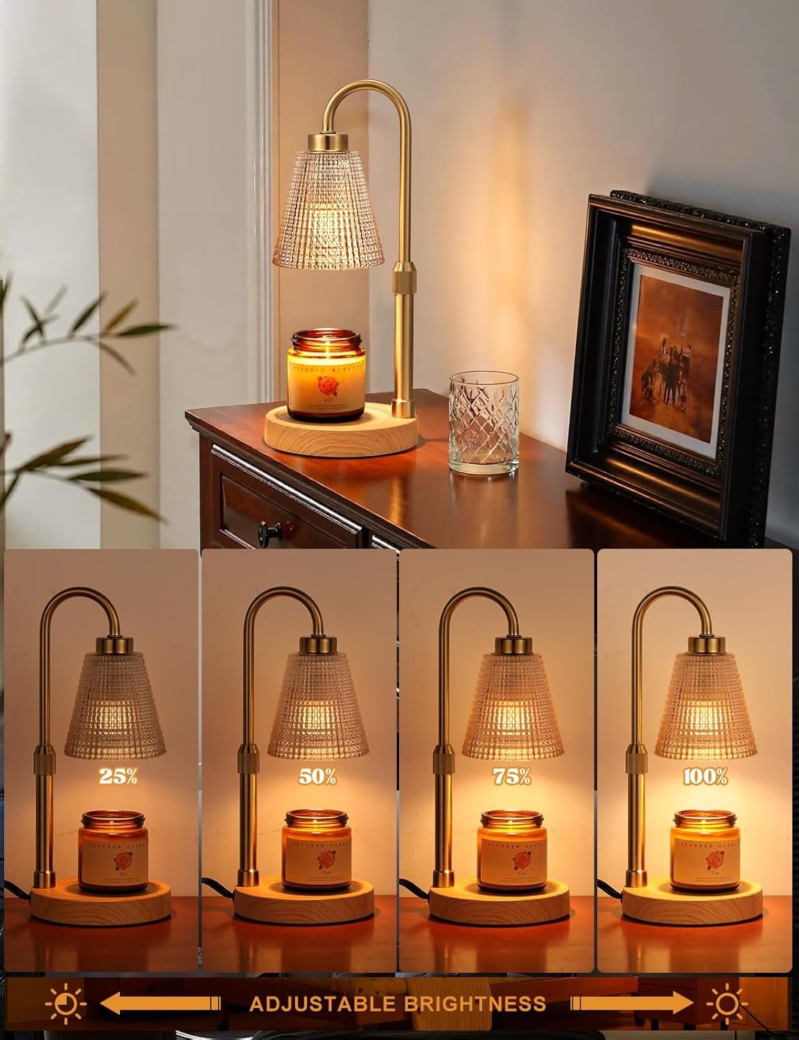 Innqoo Lámpara calentadora de velas con temporizador, calentador de velas regulable para velas de tarro, calentador de cera ajustable en altura, regalos de cumpleaños para mujeres, mamá, regalos de - Imagen 63
