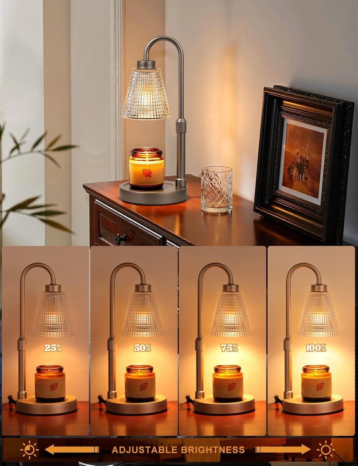 Innqoo Lámpara calentadora de velas con temporizador, calentador de velas regulable para velas de tarro, calentador de cera ajustable en altura, regalos de cumpleaños para mujeres, mamá, regalos de - Imagen 70