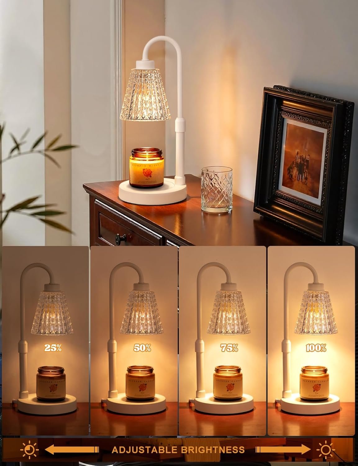 Innqoo Lámpara calentadora de velas con temporizador, calentador de velas regulable para velas de tarro, calentador de cera ajustable en altura, regalos de cumpleaños para mujeres, mamá, regalos de - Imagen 85