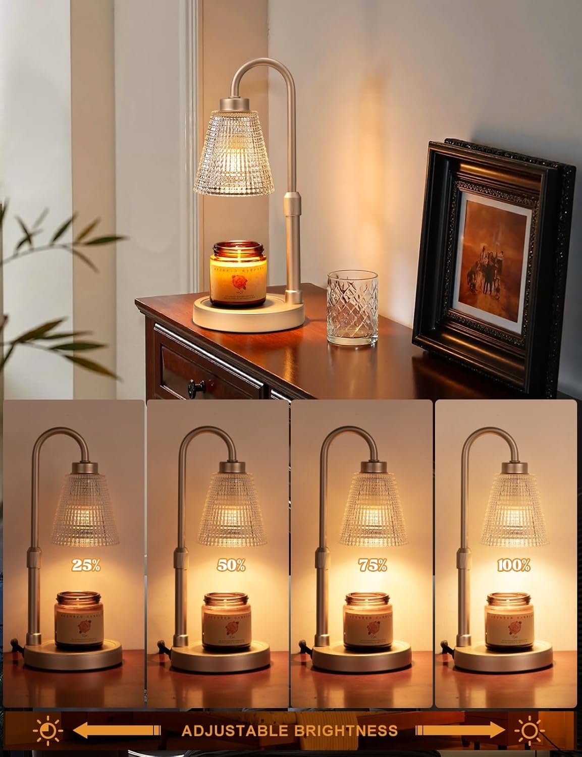 Innqoo Lámpara calentadora de velas con temporizador, calentador de velas regulable para velas de tarro, calentador de cera ajustable en altura, regalos de cumpleaños para mujeres, mamá, regalos de - Imagen 92