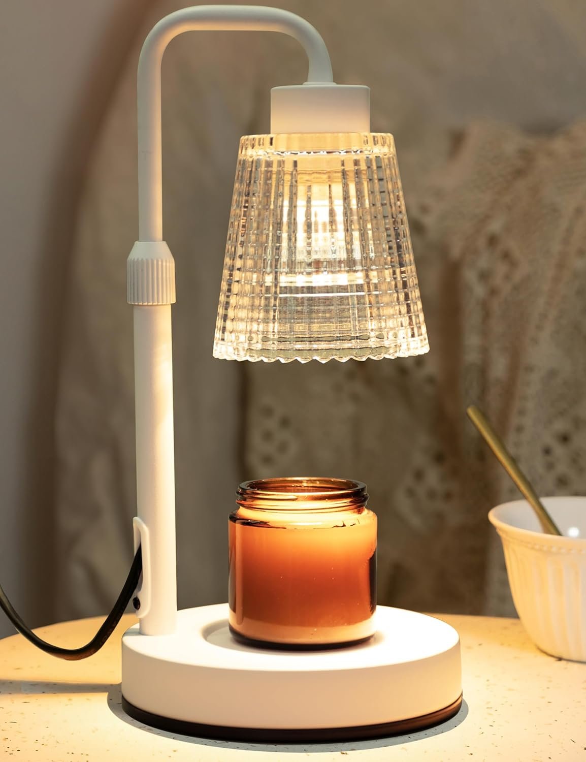 Lámpara calentadora de velas con temporizador regulable, altura ajustable, regalos de inauguración de la casa, decoración de habitación del hogar, regalos de cumpleaños para mujeres y mamá, - Imagen 10