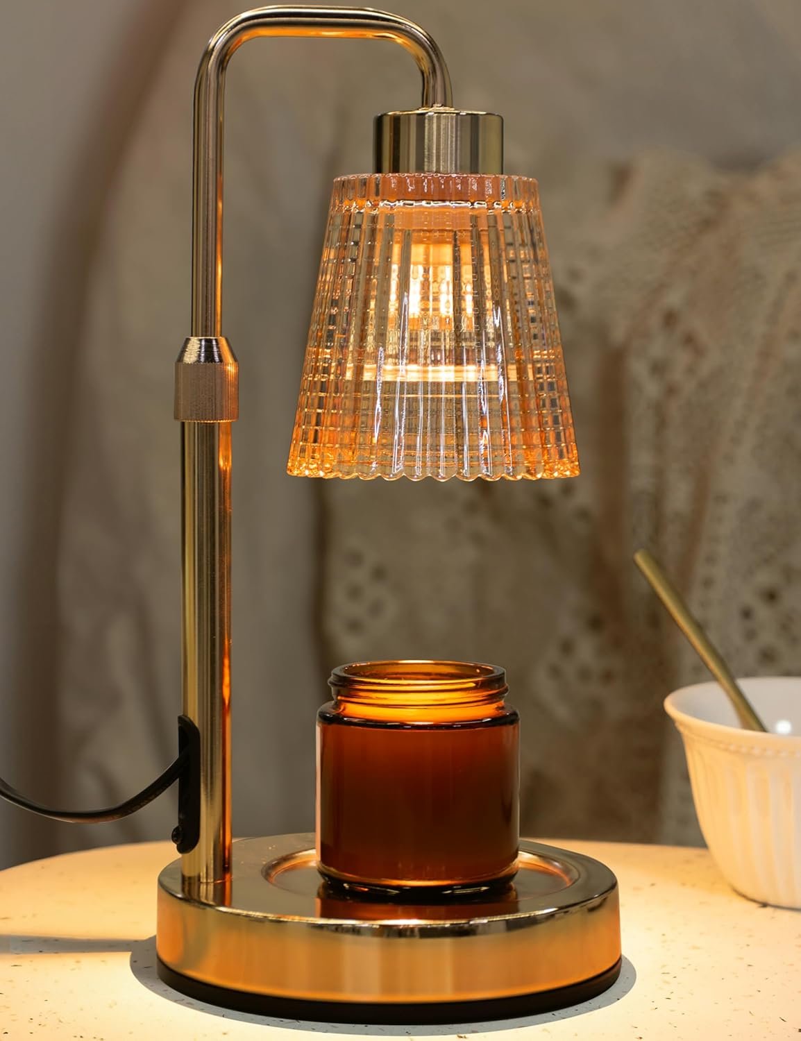 Lámpara calentadora de velas con temporizador regulable, altura ajustable, regalos de inauguración de la casa, decoración de habitación del hogar, regalos de cumpleaños para mujeres y mamá, - Imagen 15