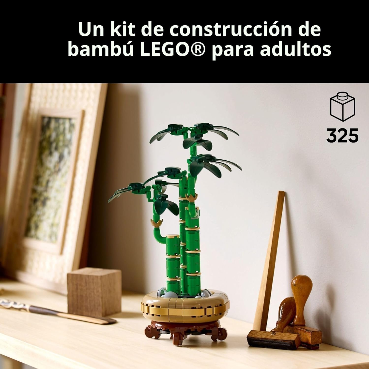 LEGO Botanicals Lucky Bamboo Building Set – Planta artificial para decoración del hogar en interiores, adultos a partir de 18 años – Decoración de plantas falsas para mesa, escritorio, oficina, regalo - Imagen 2