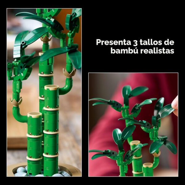 LEGO Botanicals Lucky Bamboo Building Set – Planta artificial para decoración del hogar en interiores, adultos a partir de 18 años – Decoración de plantas falsas para mesa, escritorio, oficina, regalo - Imagen 4