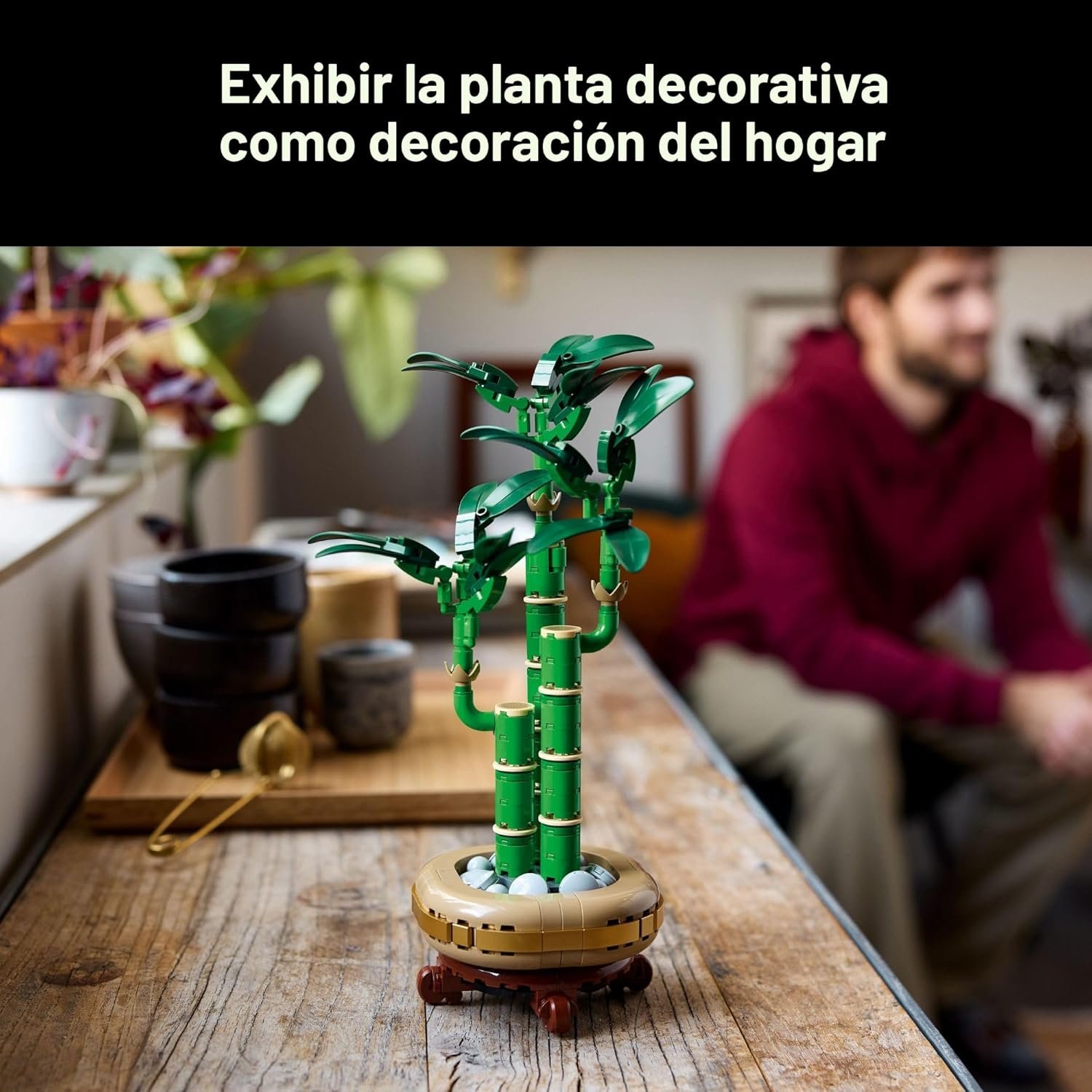 LEGO Botanicals Lucky Bamboo Building Set – Planta artificial para decoración del hogar en interiores, adultos a partir de 18 años – Decoración de plantas falsas para mesa, escritorio, oficina, regalo - Imagen 6