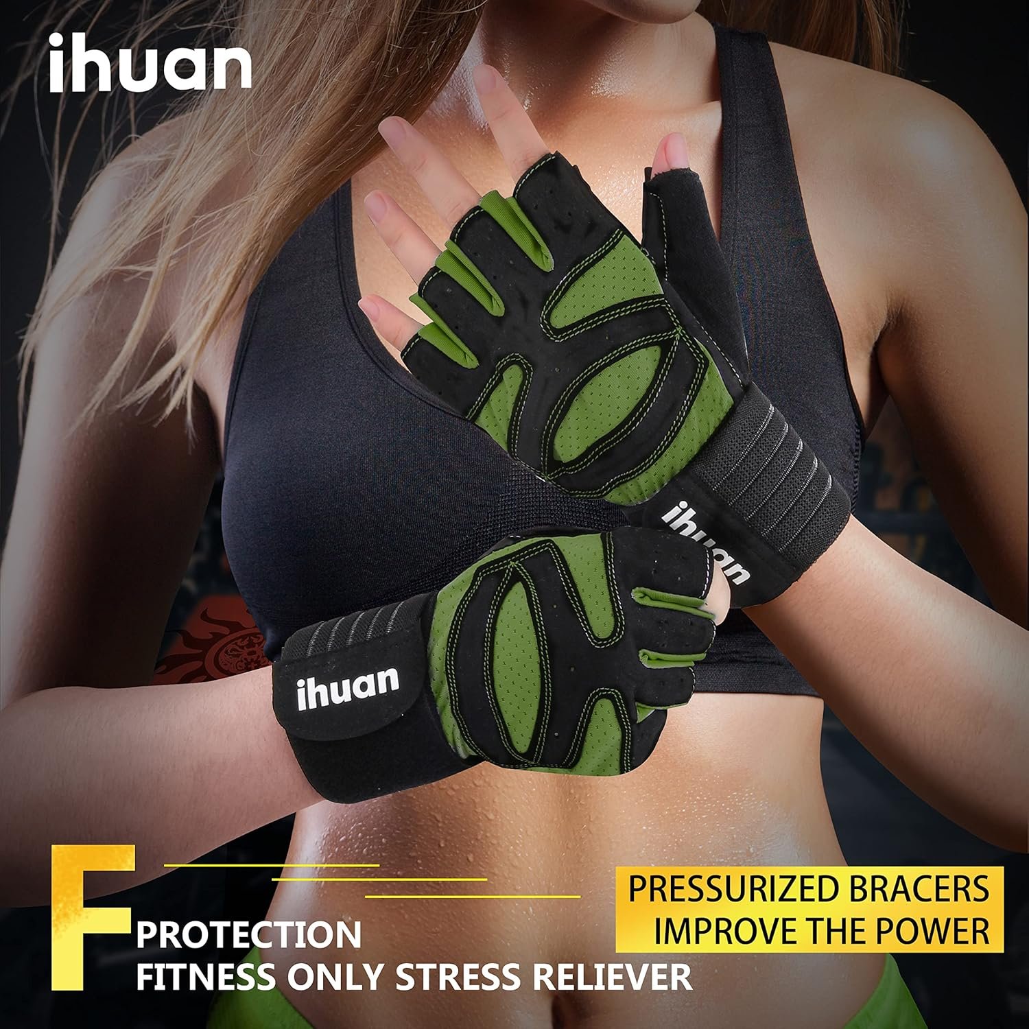 ihuan - Guantes de entrenamiento con ventilación, unisex, protección completa de la palma de la mano para levantamiento de pesas, entrenamiento, fitness, suspensiones, dominadas - Imagen 15