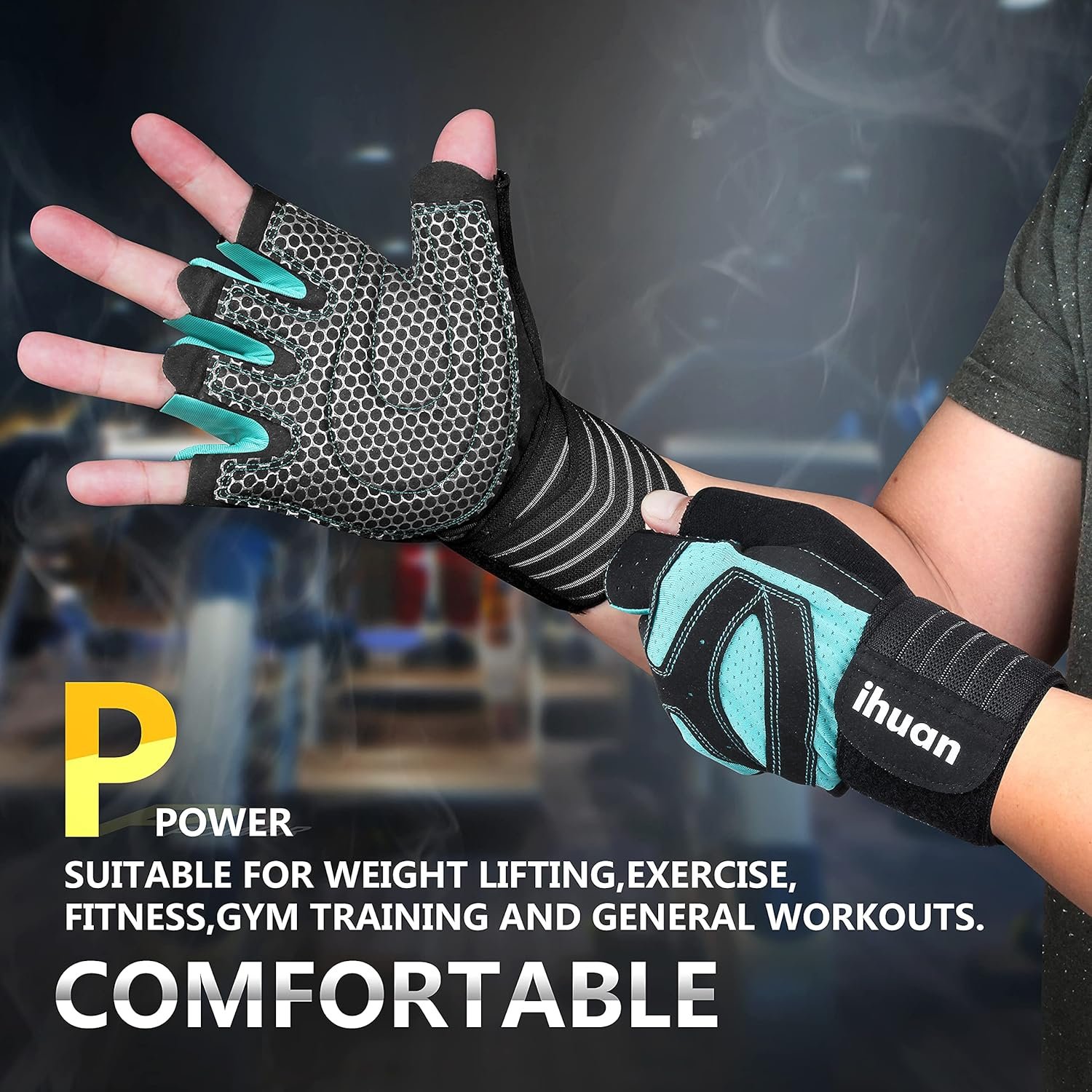 ihuan - Guantes de entrenamiento con ventilación, unisex, protección completa de la palma de la mano para levantamiento de pesas, entrenamiento, fitness, suspensiones, dominadas - Imagen 25