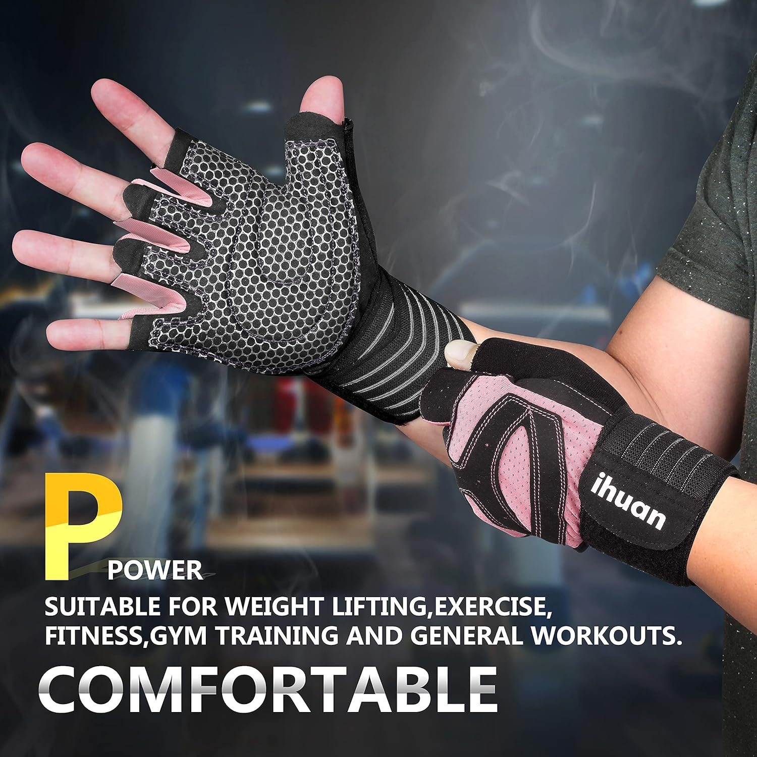 ihuan - Guantes de entrenamiento con ventilación, unisex, protección completa de la palma de la mano para levantamiento de pesas, entrenamiento, fitness, suspensiones, dominadas - Imagen 32