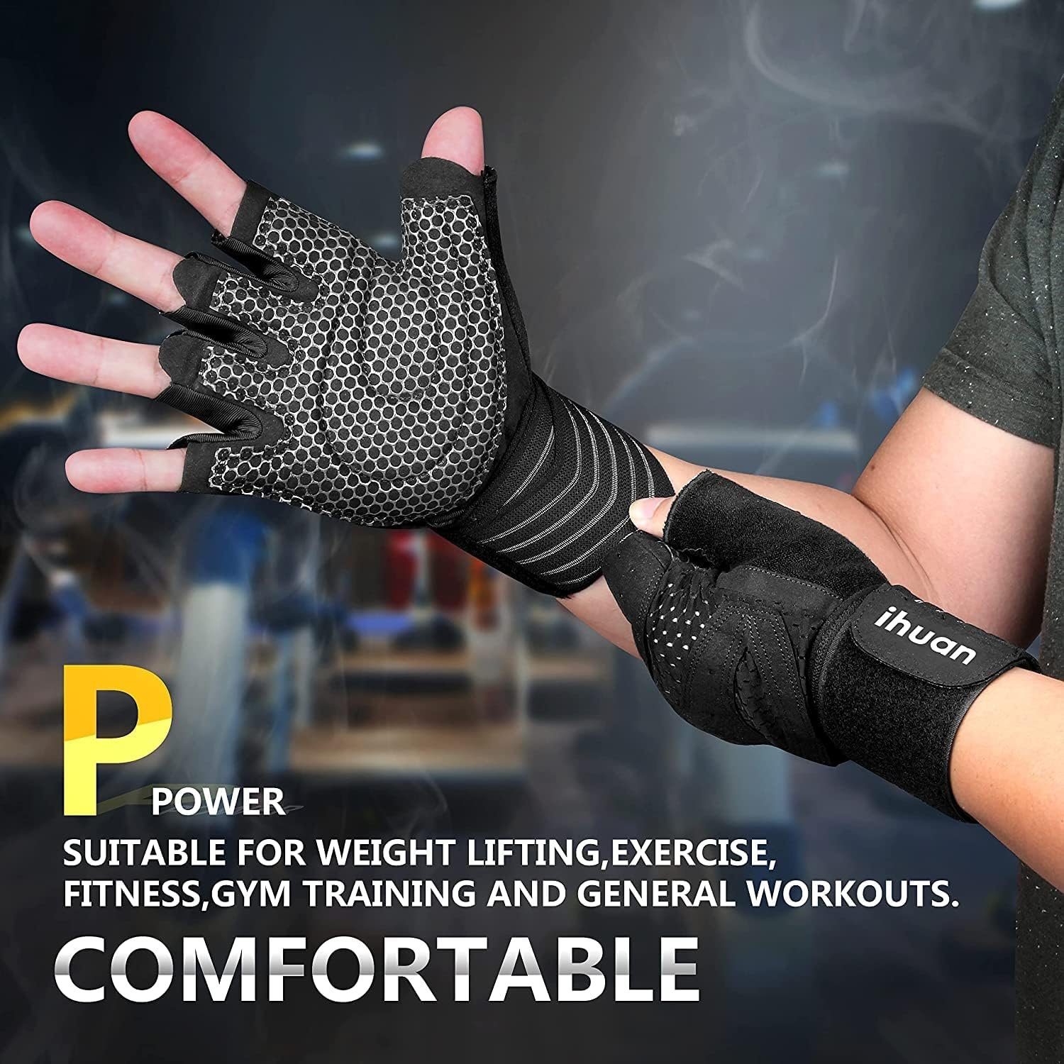 ihuan - Guantes de entrenamiento con ventilación, unisex, protección completa de la palma de la mano para levantamiento de pesas, entrenamiento, fitness, suspensiones, dominadas - Imagen 39
