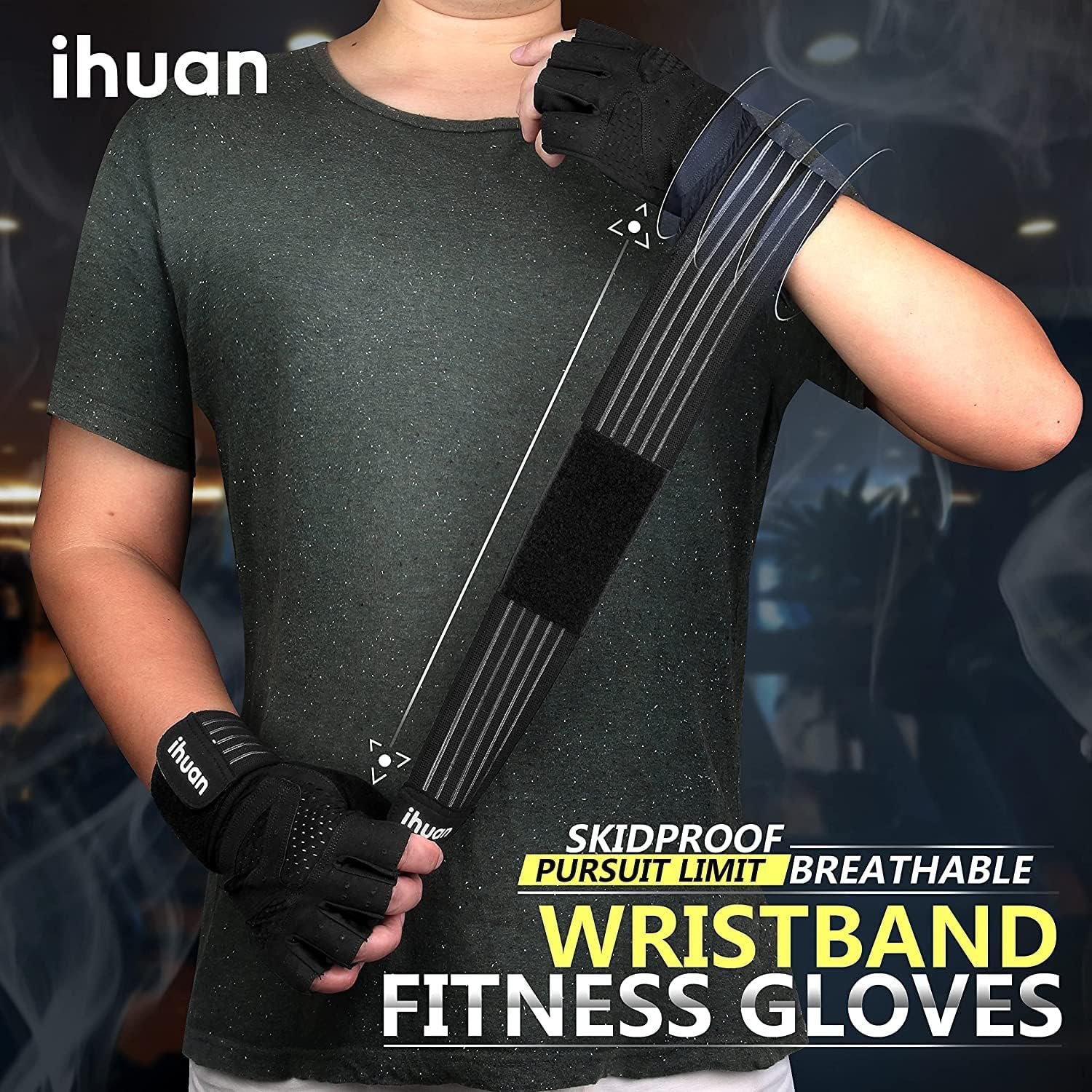 ihuan - Guantes de entrenamiento con ventilación, unisex, protección completa de la palma de la mano para levantamiento de pesas, entrenamiento, fitness, suspensiones, dominadas - Imagen 41