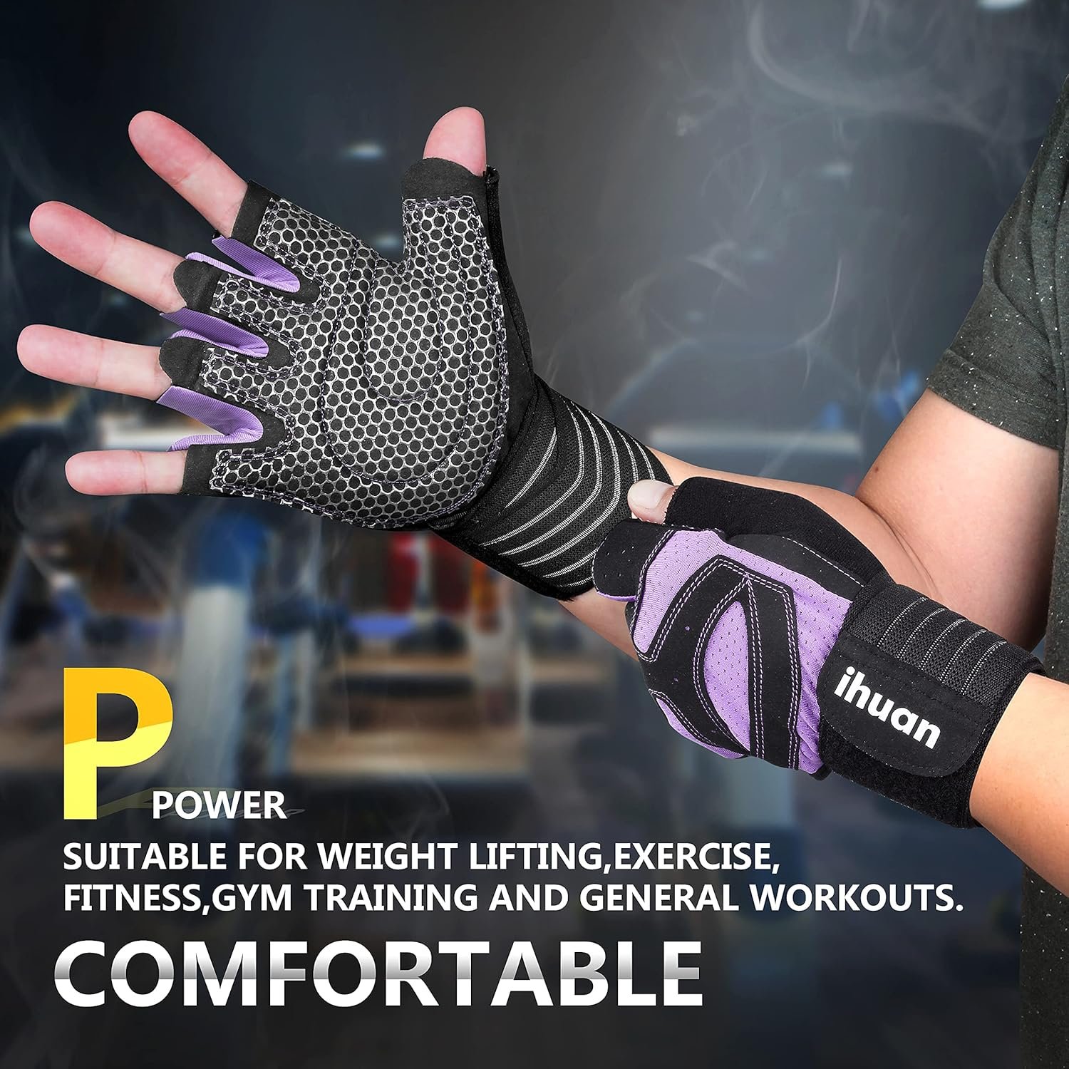 ihuan - Guantes de entrenamiento con ventilación, unisex, protección completa de la palma de la mano para levantamiento de pesas, entrenamiento, fitness, suspensiones, dominadas - Imagen 46