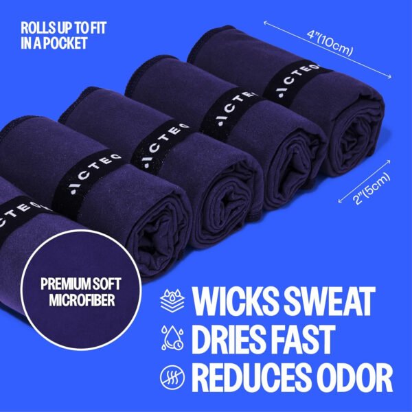 Acteon Paquete de 5 toallas de microfibra para gimnasio, secado rápido, sin olor, secado rápido, superabsorbentes, de secado rápido para hombres y mujeres, entrenamiento, yoga, correr, senderismo - Imagen 19