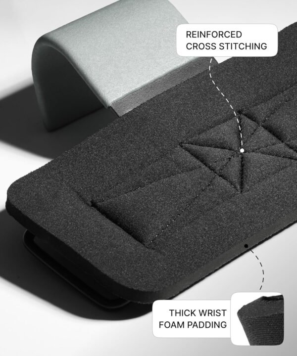 DMoose Fitness Ganchos de levantamiento de pesas para hombres y mujeres (par) – Acolchado de muñeca de 0.315 pulgadas de grosor – Empuñaduras de peso para levantamiento de pesas, encogimiento, filas y - Imagen 12