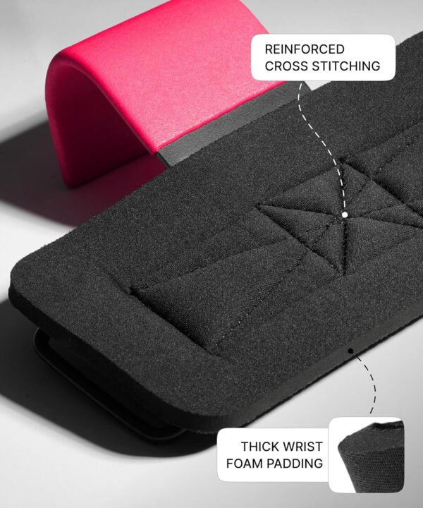 DMoose Fitness Ganchos de levantamiento de pesas para hombres y mujeres (par) – Acolchado de muñeca de 0.315 pulgadas de grosor – Empuñaduras de peso para levantamiento de pesas, encogimiento, filas y - Imagen 21