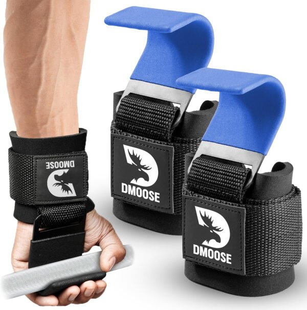 DMoose Fitness Ganchos de levantamiento de pesas para hombres y mujeres (par) – Acolchado de muñeca de 0.315 pulgadas de grosor – Empuñaduras de peso para levantamiento de pesas, encogimiento, filas y - Imagen 29