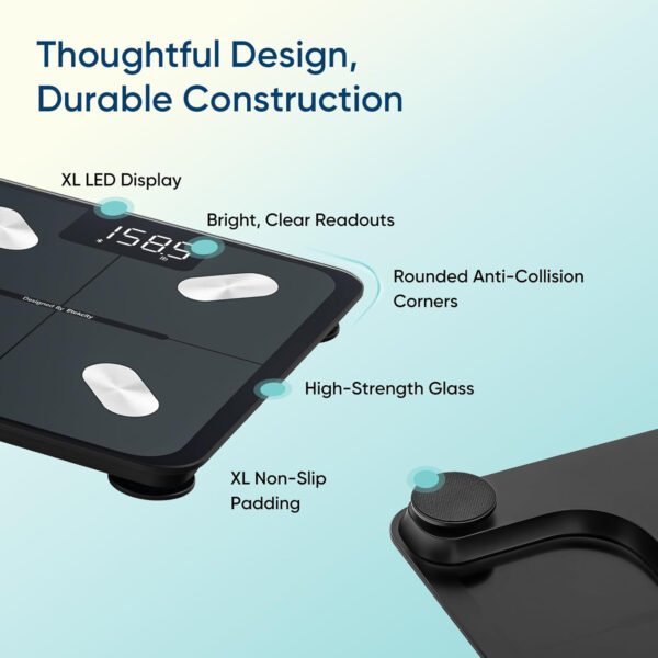 Etekcity Báscula inteligente para peso corporal, báscula de pesaje digital de baño con IMC, grasa corporal, masa muscular, aplicaciones de sincronización de equipos de salud con Bluetooth para el - Imagen 9