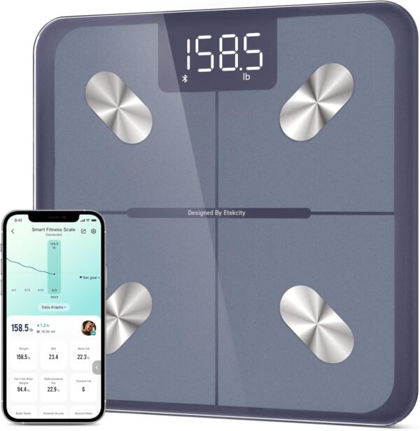 Etekcity Báscula inteligente para peso corporal, báscula de pesaje digital de baño con IMC, grasa corporal, masa muscular, aplicaciones de sincronización de equipos de salud con Bluetooth para el - Imagen 22