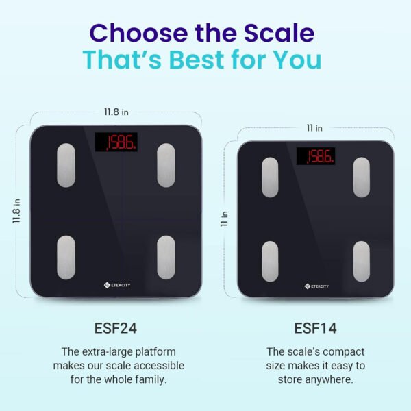 Etekcity Báscula inteligente para peso corporal, báscula de pesaje digital de baño con IMC, grasa corporal, masa muscular, aplicaciones de sincronización de equipos de salud con Bluetooth para el - Imagen 55