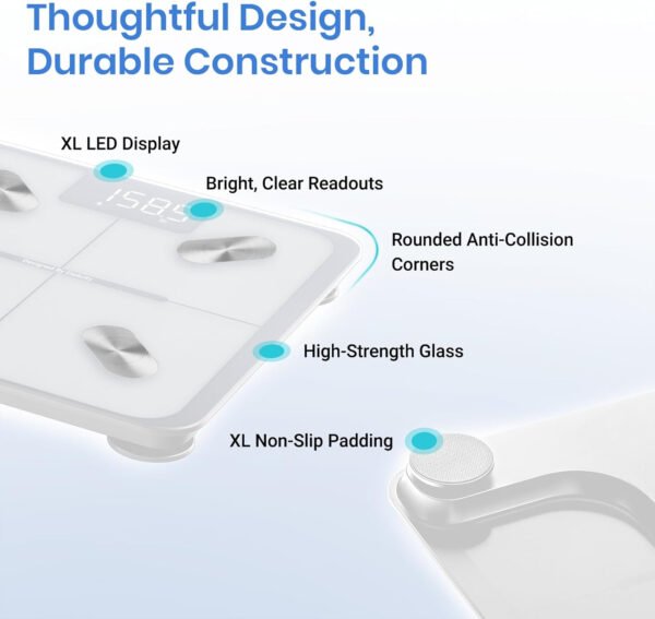 Etekcity Báscula inteligente para peso corporal, báscula de pesaje digital de baño con IMC, grasa corporal, masa muscular, aplicaciones de sincronización de equipos de salud con Bluetooth para el - Imagen 61