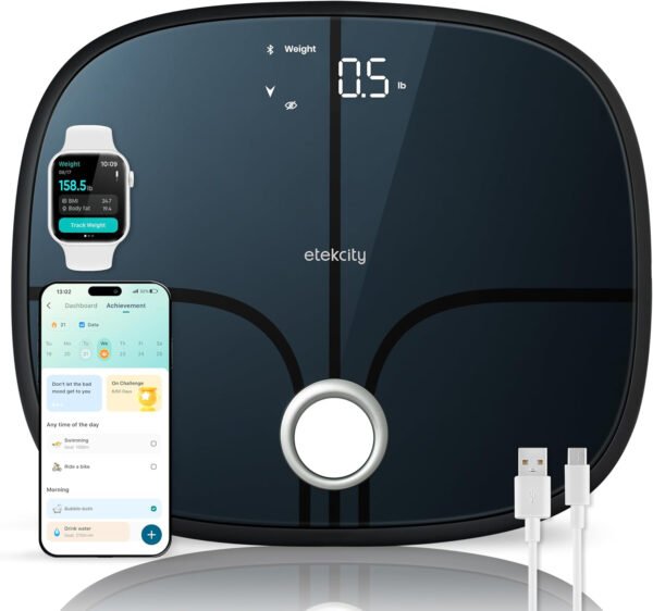 Etekcity Báscula inteligente para peso corporal, báscula de pesaje digital de baño con IMC, grasa corporal, masa muscular, aplicaciones de sincronización de equipos de salud con Bluetooth para el - Imagen 62